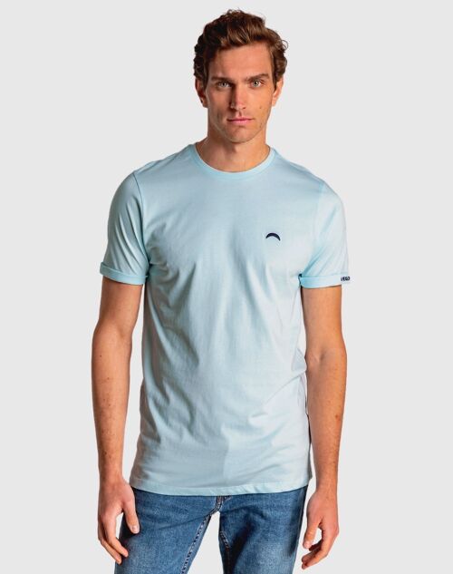 Camiseta de hombre en color azul  de manga corta