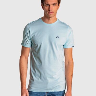 T-shirt blu da uomo a maniche corte