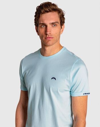 T-shirt bleu à manches courtes pour homme 3