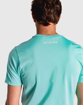 T-shirt homme turquoise à manches courtes 2