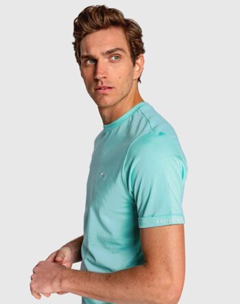 T-shirt homme turquoise à manches courtes 3