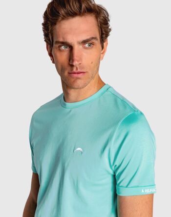 T-shirt homme turquoise à manches courtes 4