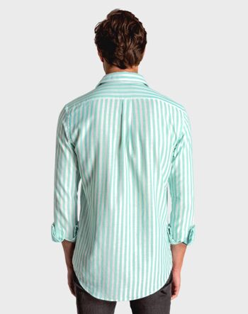 Chemise homme coupe slim à rayures bicolores 2