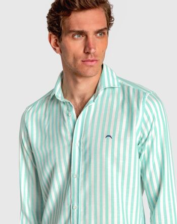 Chemise homme coupe slim à rayures bicolores 3