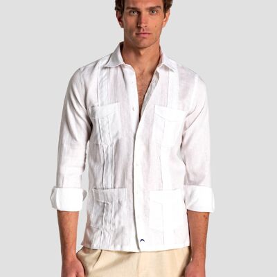 Chemise blanche Guayabera homme