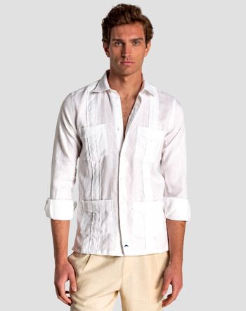 Chemise blanche Guayabera homme 1
