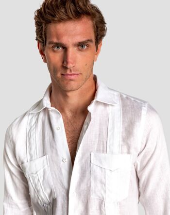 Chemise blanche Guayabera homme 3