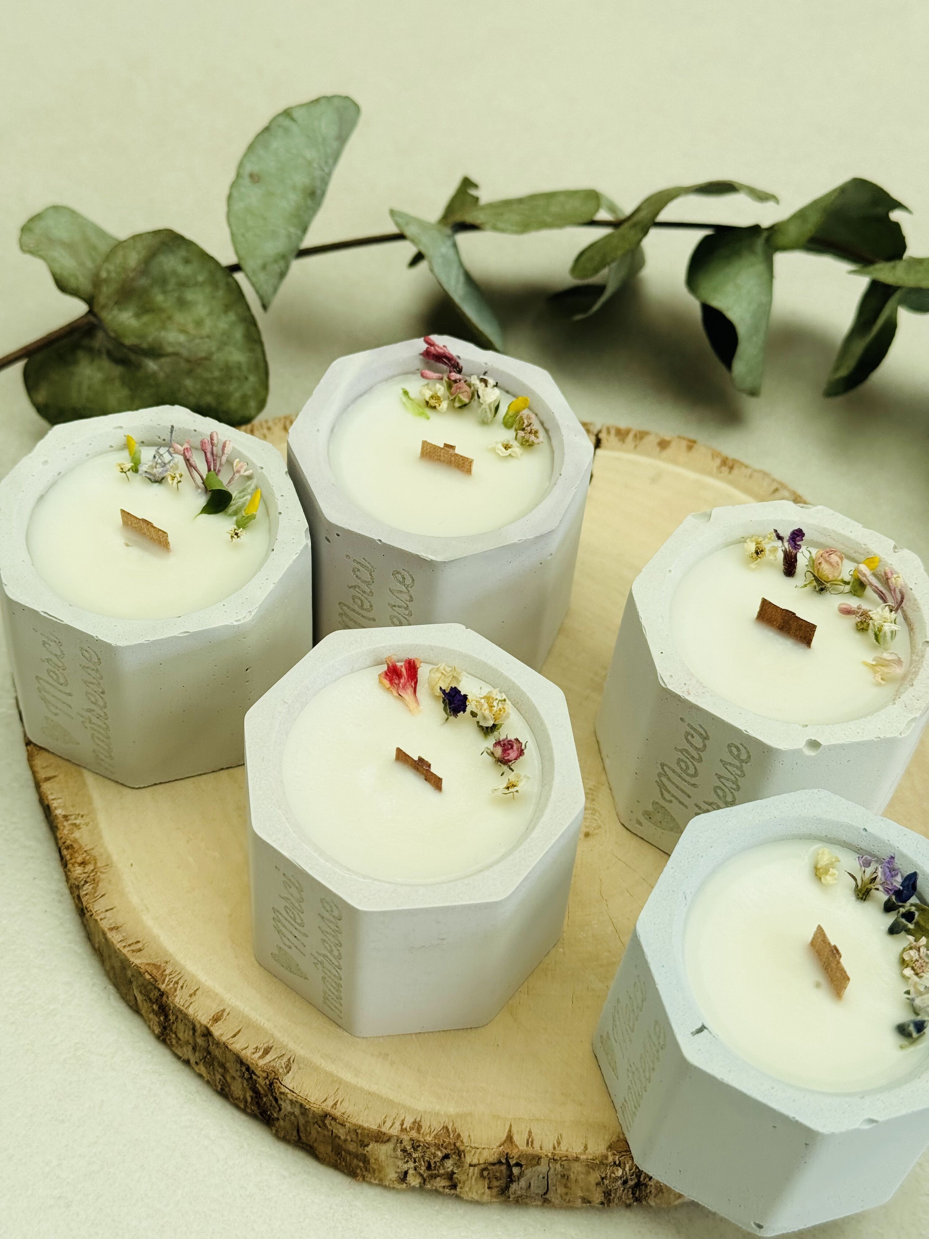 Dankeschön-Geschenk, duftende Blumenkerze, 'Danke Herrin'