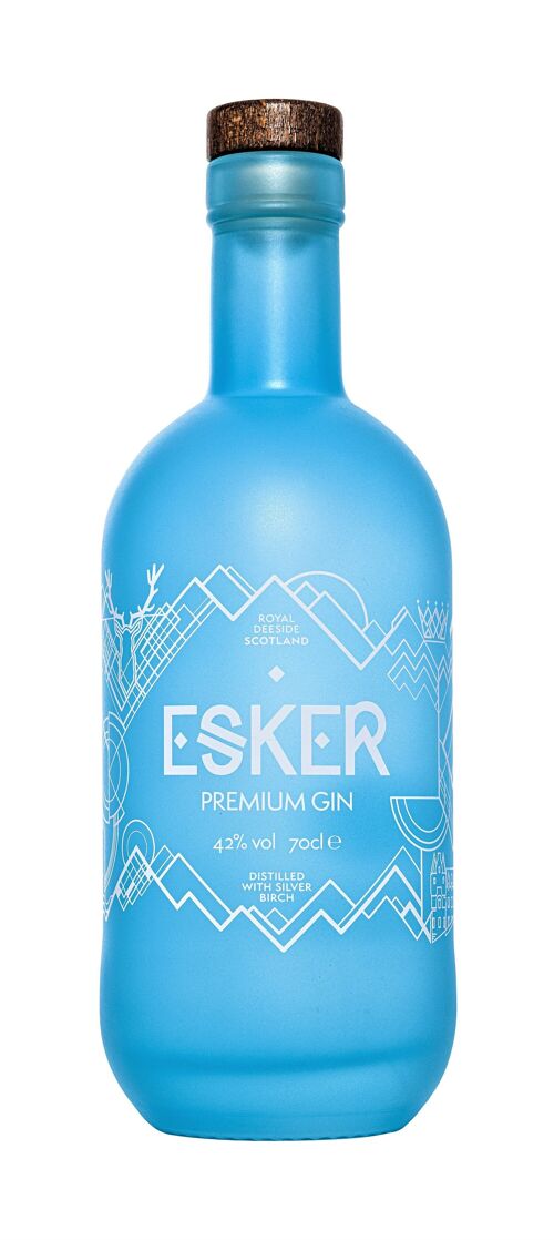 Esker Premium Scottish Gin, London Dry Gin, Made in Scotland, Small Batch,