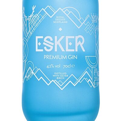 Esker Premium Scottish Gin, London Dry Gin, Hergestellt in Schottland, Kleinserien,