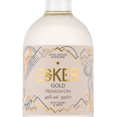 Esker Gold Gin, Honey and Spice Old Tom Gin, Sweet and Warming, Made in Scotland