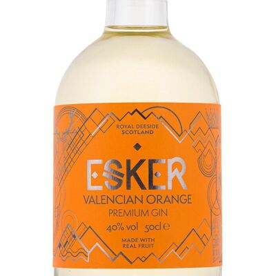 Esker Valencian Orange Gin, Premium Gin aus echten Früchten, aromatisierter Gin, hergestellt in Schottland