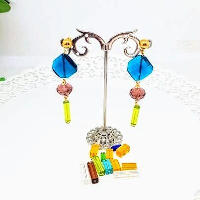 Colored crystal earrings handmade in Italy