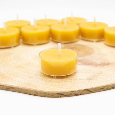 100% Natural Beeswax Tealight Candles with Cups