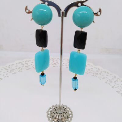 Colored pendant earrings handmade in Italy