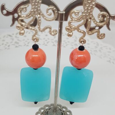 Earrings with colored resins handmade in Italy