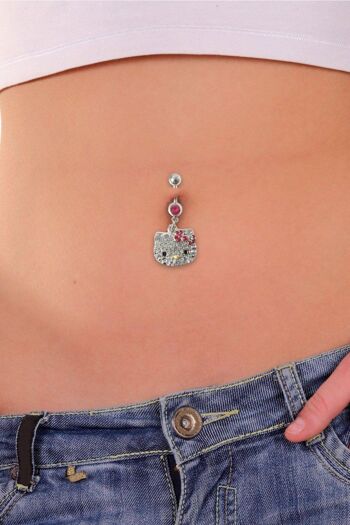 Hello Kitty Bling Belly Bar (cristal autrichien) 3