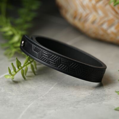 Armband Leder schwarz Japan Quadra