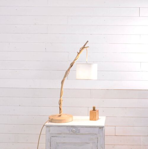 Lampe de table en bois  avec une belle branche Led G95