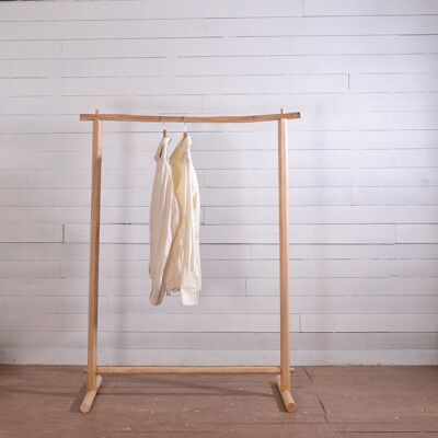 Perchero de madera cruda – Estilo bohemio natural – Almacenamiento para tienda o hogar