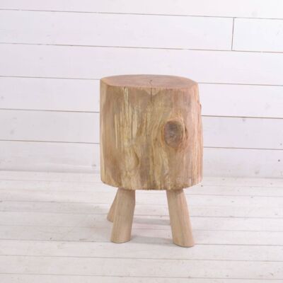 Sgabello in legno di quercia, tavolino laterale, tavolino laterale