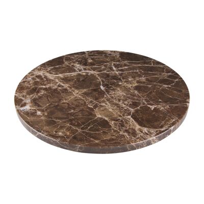 Marble tray round Ø30cm brown