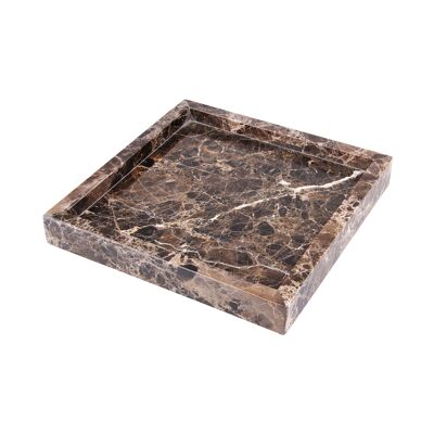 Marble tray 30x30cm brown