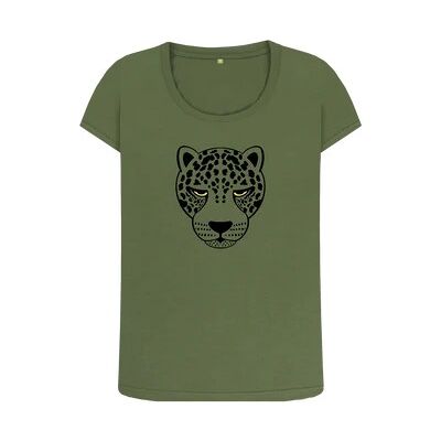 WOMEN'S TRANSPARENT JAGUAR T-SHIRT-Khaki