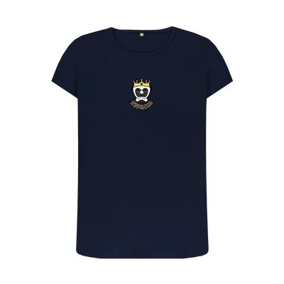 WOMEN'S CROWNED SIFAKA CREW NECK T-SHIRT-Navy Blue
