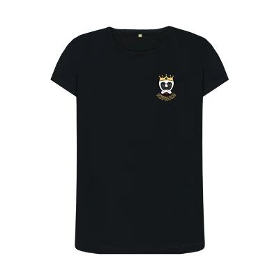 WOMEN'S SMALL CROWNED SIFAKA CREW NECK T-SHIRT-Black