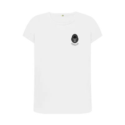 WOMEN'S SMALL GORILLA CREW NECK T-SHIRT-White