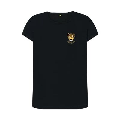 WOMEN'S SMALL JAGUAR CREW NECK T-SHIRT-Black