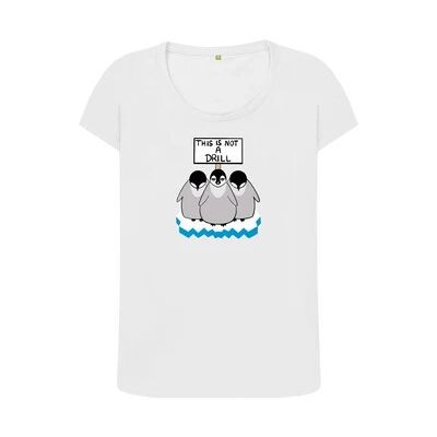 WOMEN'S PROTESTING PENGUINS T-SHIRT-White