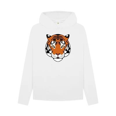 WOMEN'S TIGER RELAXED FIT HOODIE-White
