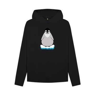 WOMEN'S NAUGHTY PENGUINS RELAXED FIT HOODIE-Black