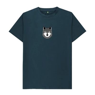 MEN'S BASIC WOLF T-SHIRT-Denim Blue