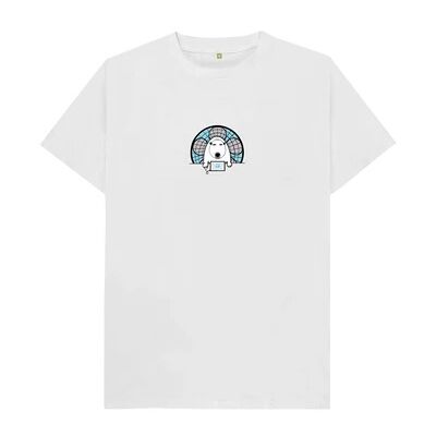 MEN'S BASIC WORK FROM HOME POLAR BEAR T-SHIRT-White