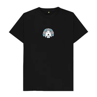 MEN'S BASIC WORK FROM HOME POLAR BEAR T-SHIRT-Black