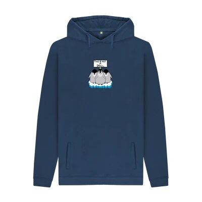 MEN'S PROTESTING PENGUINS PULLOVER HOODIE-Navy