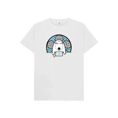 KIDS WORK FROM HOME POLAR BEAR T-SHIRT-White