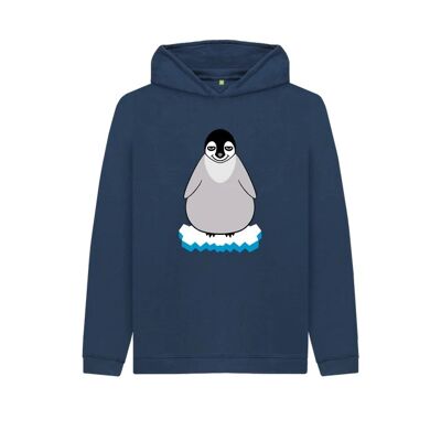 KIDS NAUGHTY PENGUIN PULLOVER HOODIE-Navy Blue