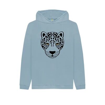 KIDS TRANSPARENT JAGUAR PULLOVER HOODIE-Stone Blue