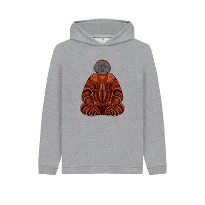 KIDS TRANSCENDENTAL ORANGUTAN PULLOVER HOODIE-Athletic Grey