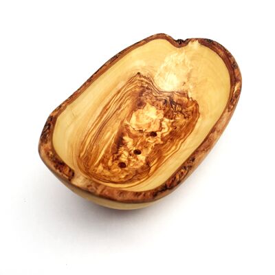 Jabonera rústica 14-15 cm Jabonera talla natural fabricada en madera de olivo