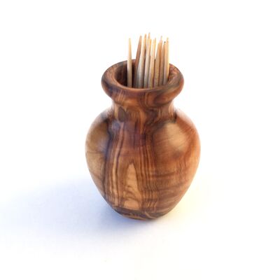 Toothpick holder "Vase" Toothpick dispenser made of olive wood