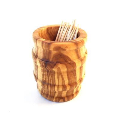 Toothpick holder "Barrel" Toothpick dispenser made of olive wood