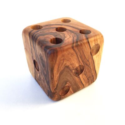 Portalápices "Cubo" Organizador de escritorio de madera de olivo