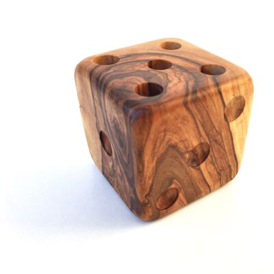 Porte-stylo "Cube" Organisateur de bureau en bois d'olivier