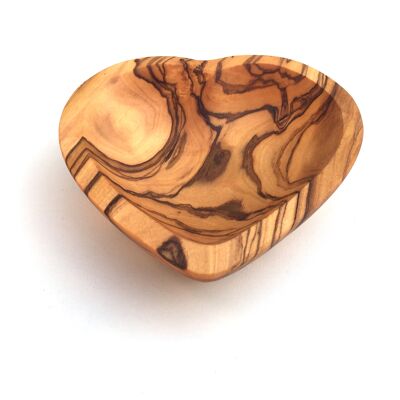 Heart shaped bowl made of olive wood
