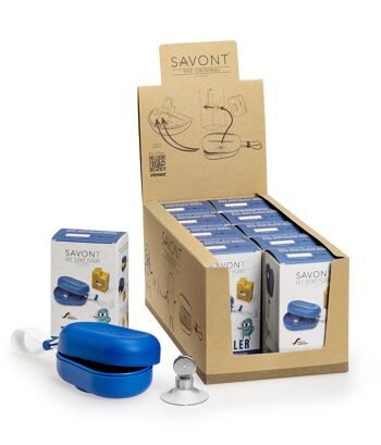 Boîte à savon Traveller - avec porte-savon magnétique amovible - Présentoir de 10x 1